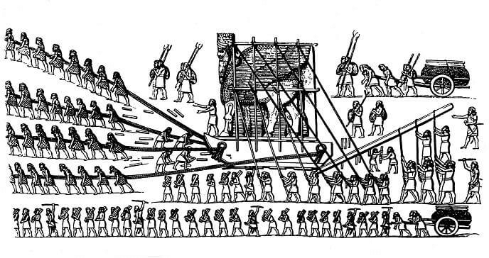 An ancient drawing of a bearing mechanism.